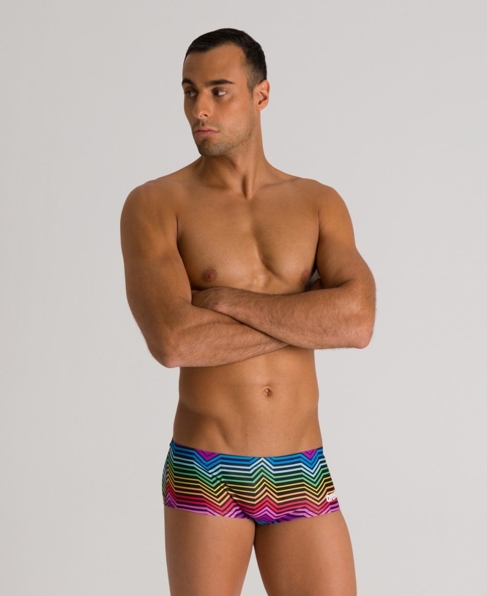 Arena Stripes Low Waist Heren Zwemshort Zwart & Multi AF002900-550