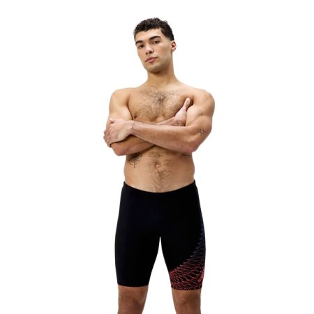 Speedo Medley Logo Heren Jammer Zwart & Neon Coral