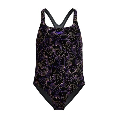 Speedo Meisjesbadpak Hyperboom Allover Medalist Zwart & Multi