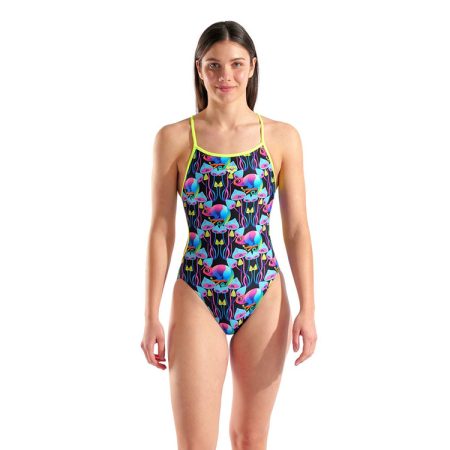 Arena Badpak Dames Chameleons Lace Back Zwart & Multi