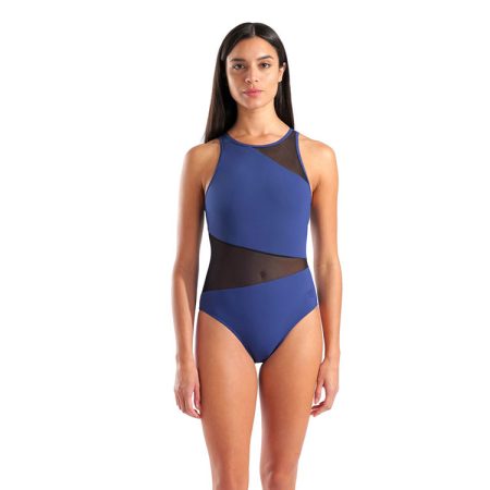 Arena Mesh Angle Badpak Vent Back Navy & Zwart