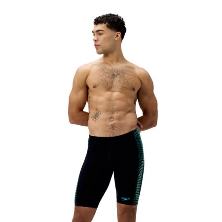 Speedo Jammer Heren Tech Panel Zwart & Groen