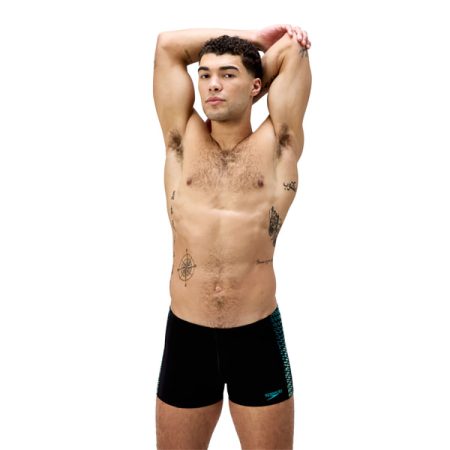 Speedo Tech Panel Aquashort Zwart & Groen