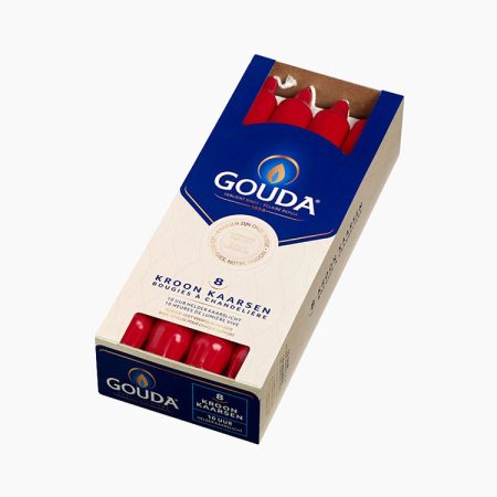 Gouda Kroonkaarsen 240 & 24 doos 8 Robijnrood