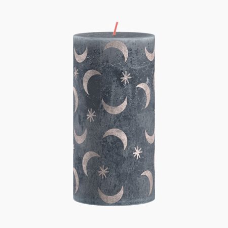 Bolsius Silhouette rustiekkaars 130 & 68 Slate Blue