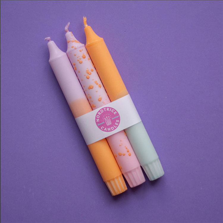 Taper kaarsen – 3 pak/Orange bite - Afbeelding 2