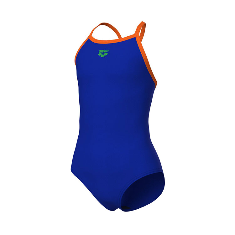 Arena Badpak Meisjes Light Drop Solid Blauw & Oranje - Afbeelding 2