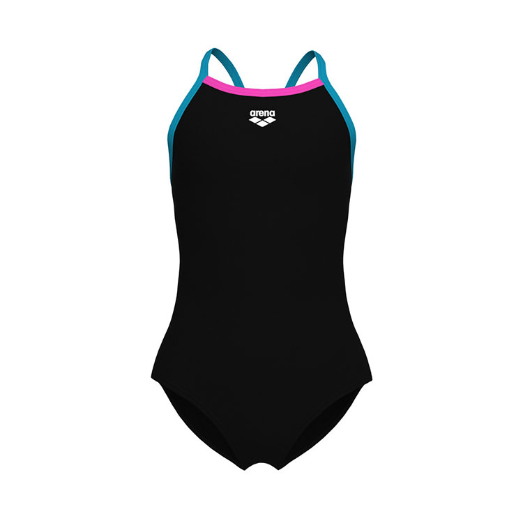 Arena Badpak Meisjes Light Drop Solid Zwart & Roze