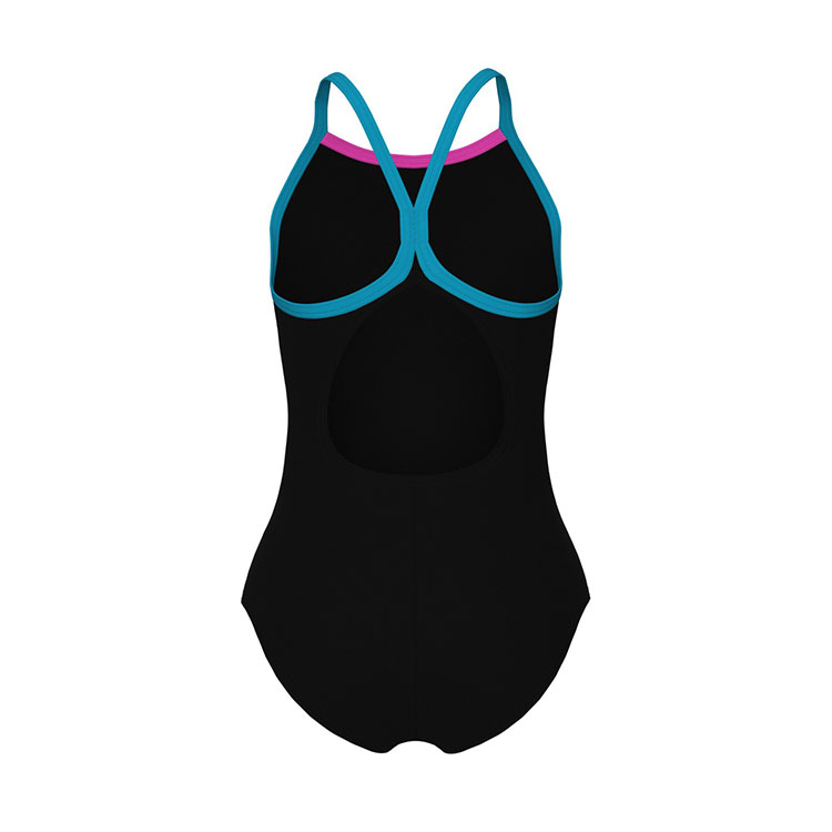 Arena Badpak Meisjes Light Drop Solid Zwart & Roze - Afbeelding 3