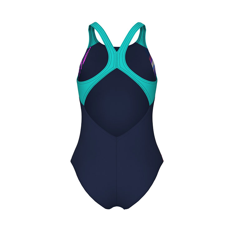 Arena Badpak Meisjes Lit Logo V Back Navy & Multi - Afbeelding 3